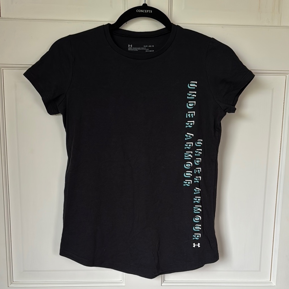 Under Armour Black Heat Gear Short Sleeve Tee YLG